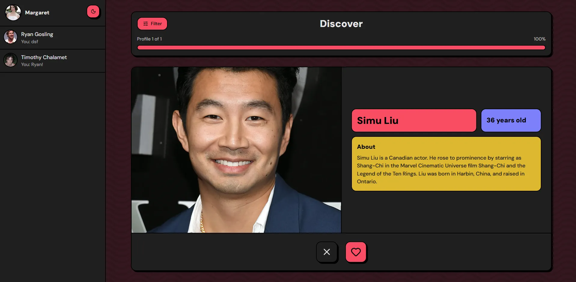 Discovery page