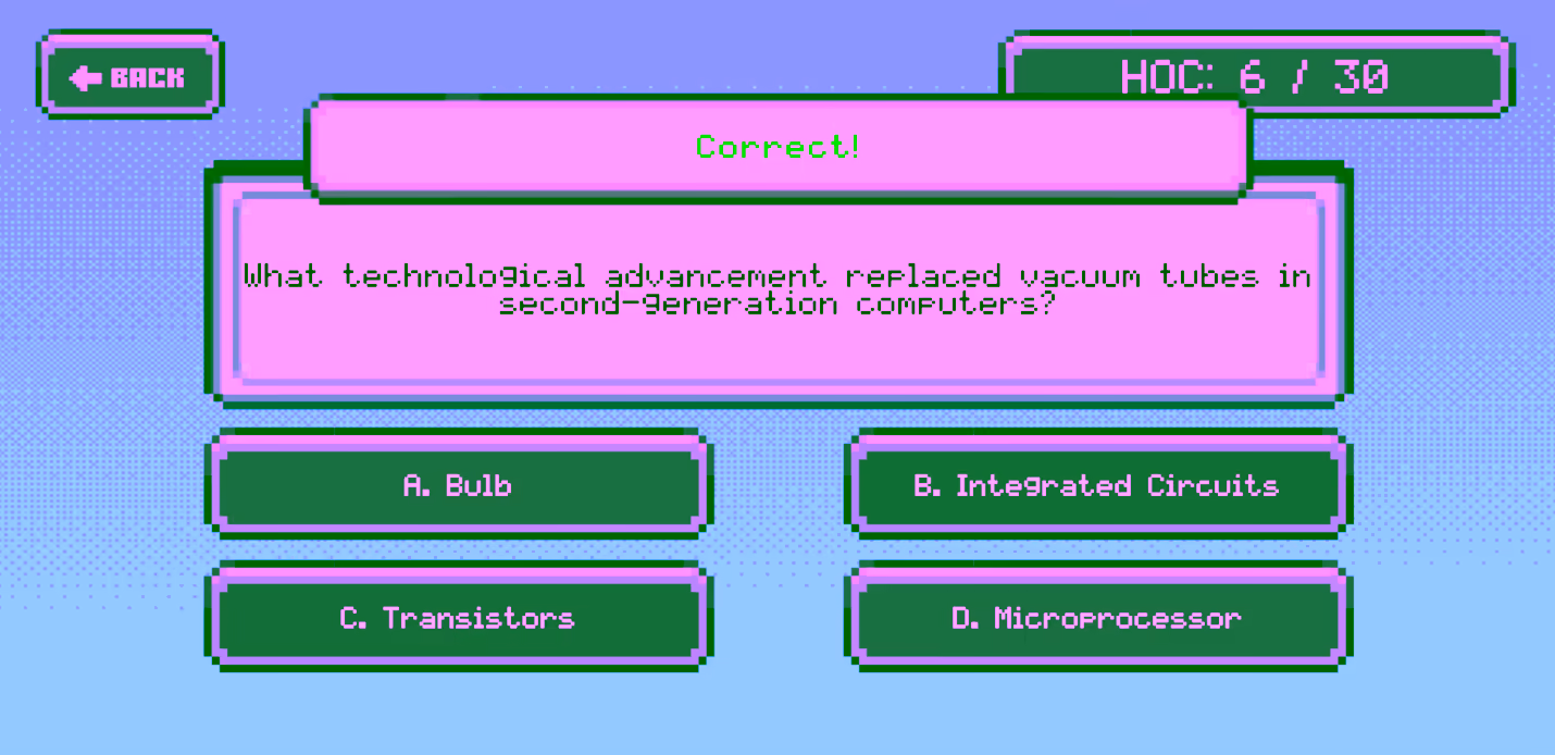 Quiz gameplay screen